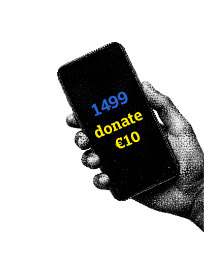 Phone screen showing a €10 donation confirmation