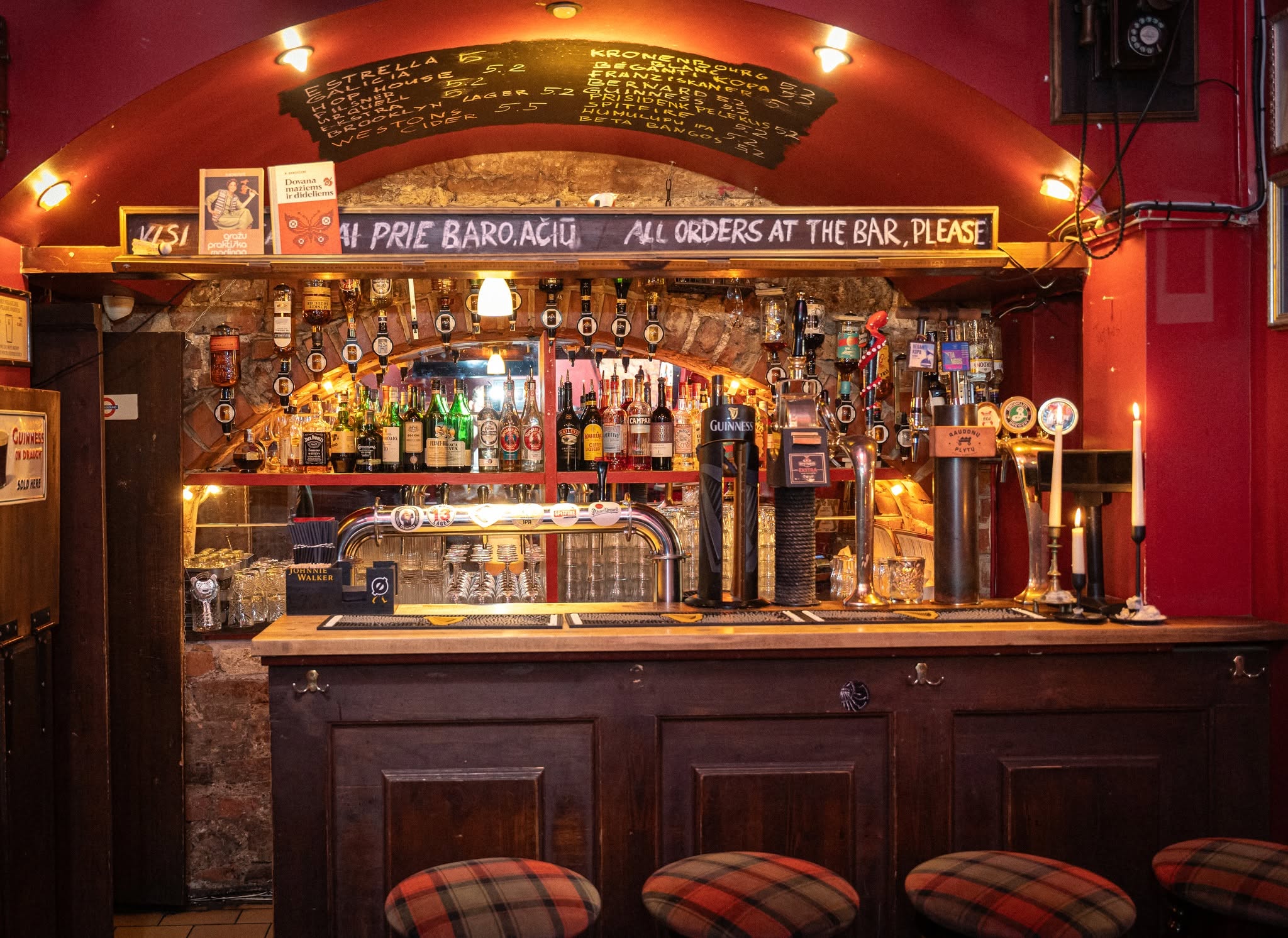 Bar counter at The Portobello Pub