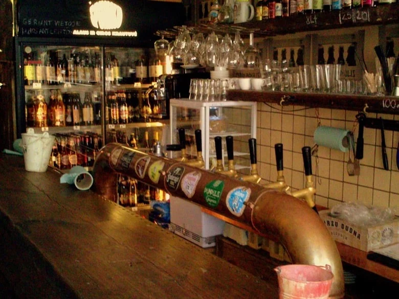Bar counter at Špunka Bar
